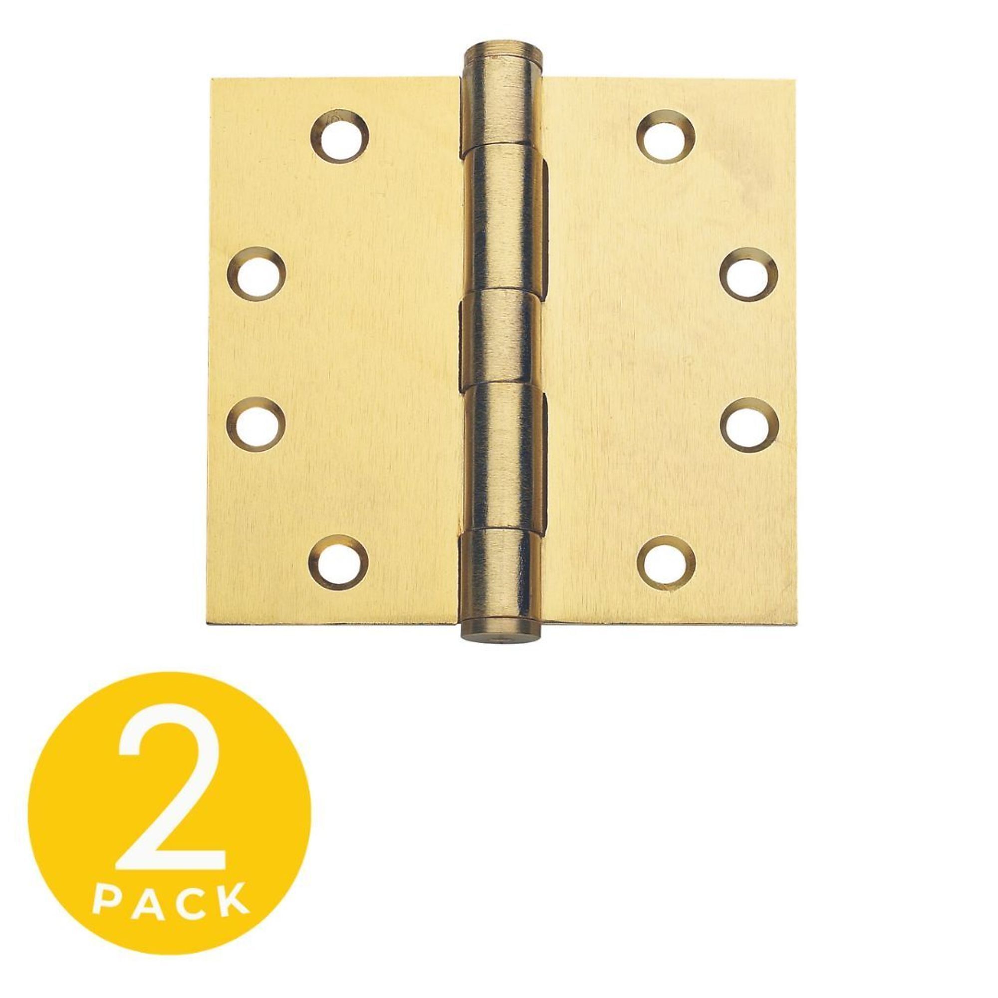 Global Door Controls Residential Hinge, 2-Pk., Dull Brass, 4in. x 4in., Model# CP4040-US4-M